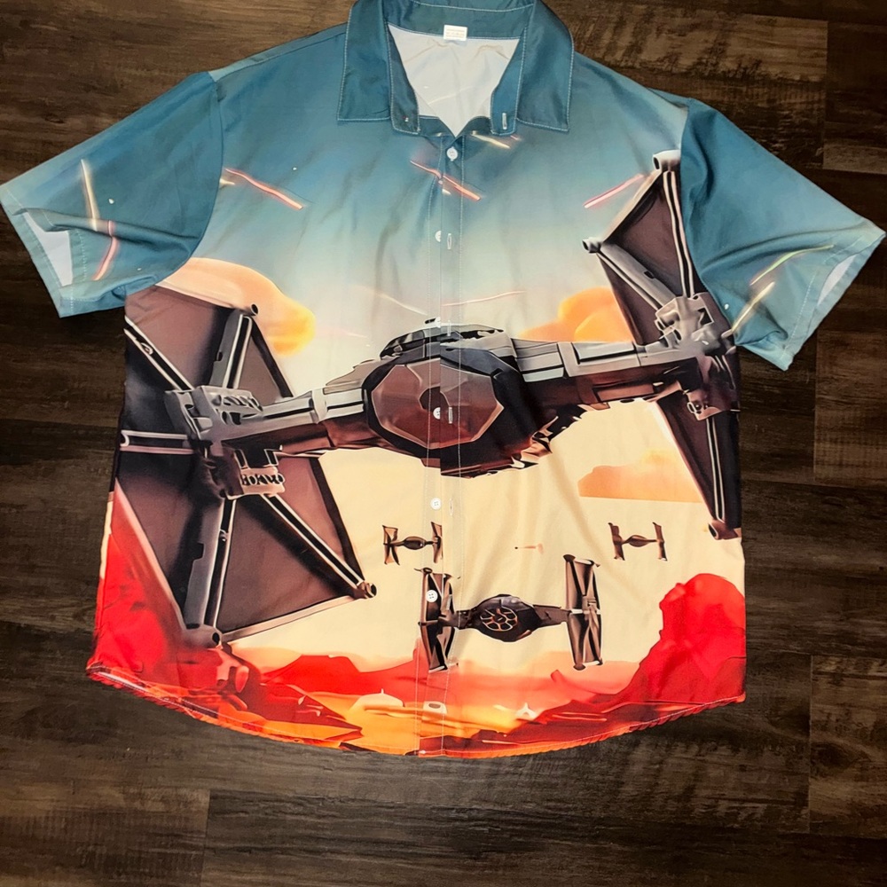 Star Wars Blue and Red TIE Fighter Casual Shirt